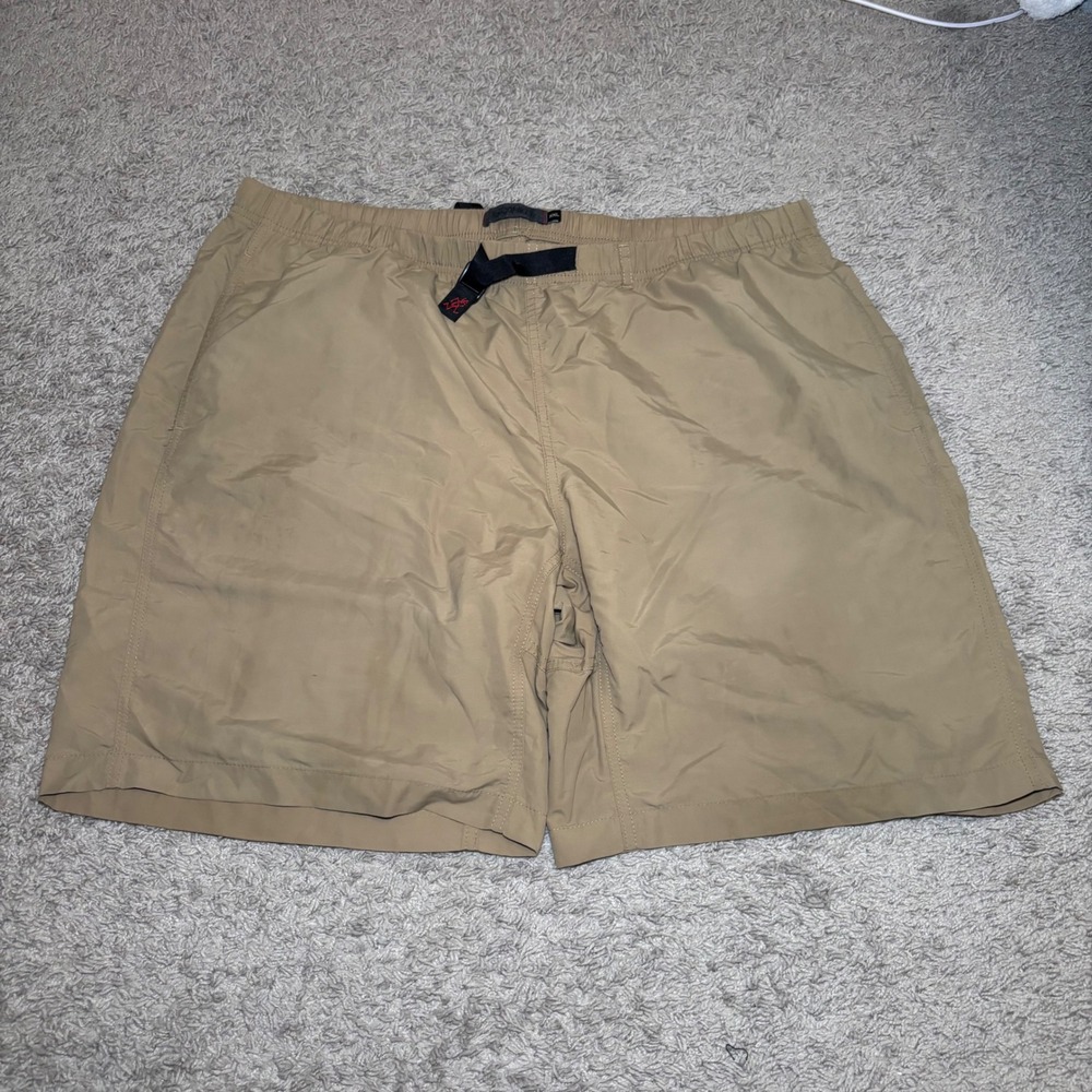 Gramicci Mens Nylon Climbing Shorts Tan Khaki Belted G-Shorts XXL XXL